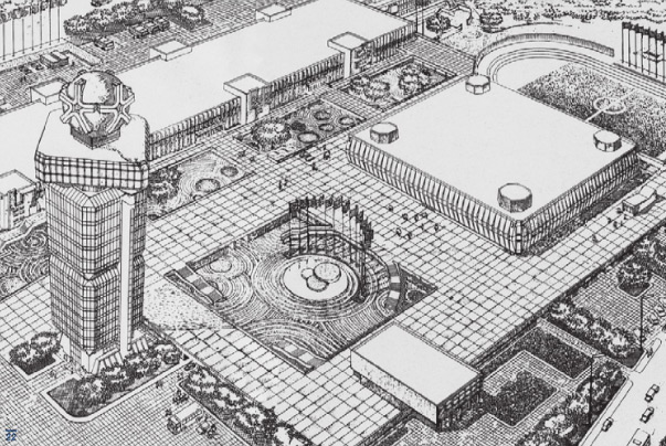 Draft of the new Expocentre's Krasnaya Presnya Fairgrounds (Moscow, 1974)